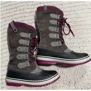 Sorel Women's Gray and Purple Winter Boots